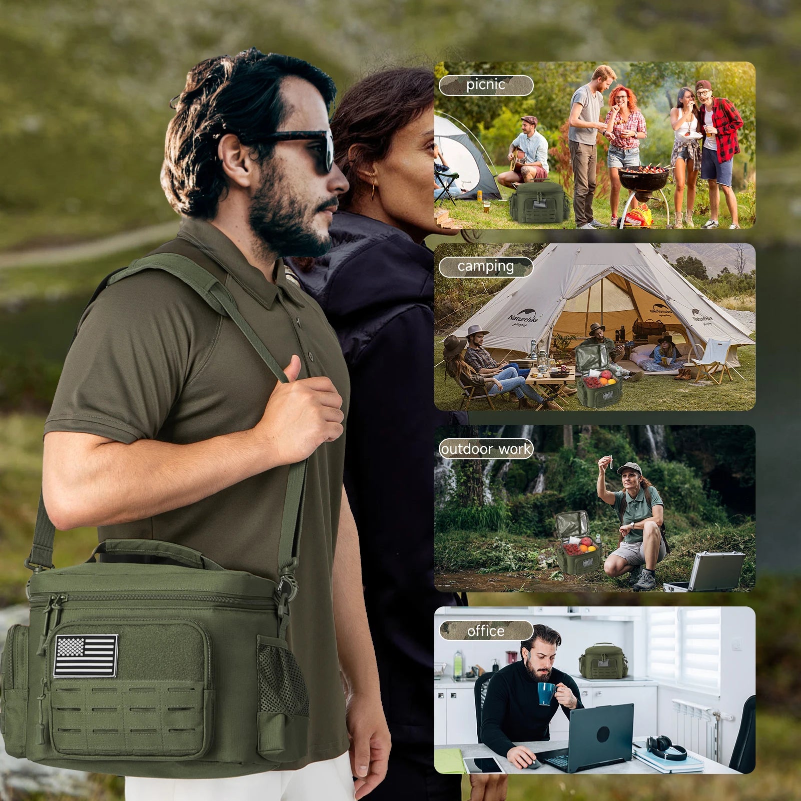 Tactical Lunch Box for Men Insulated Leakproof Cooler Bag - Smarsty