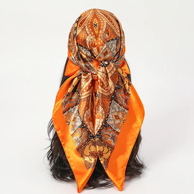 Luxury Satin Silk Scarf for Women Sun Protection - Smarsty
