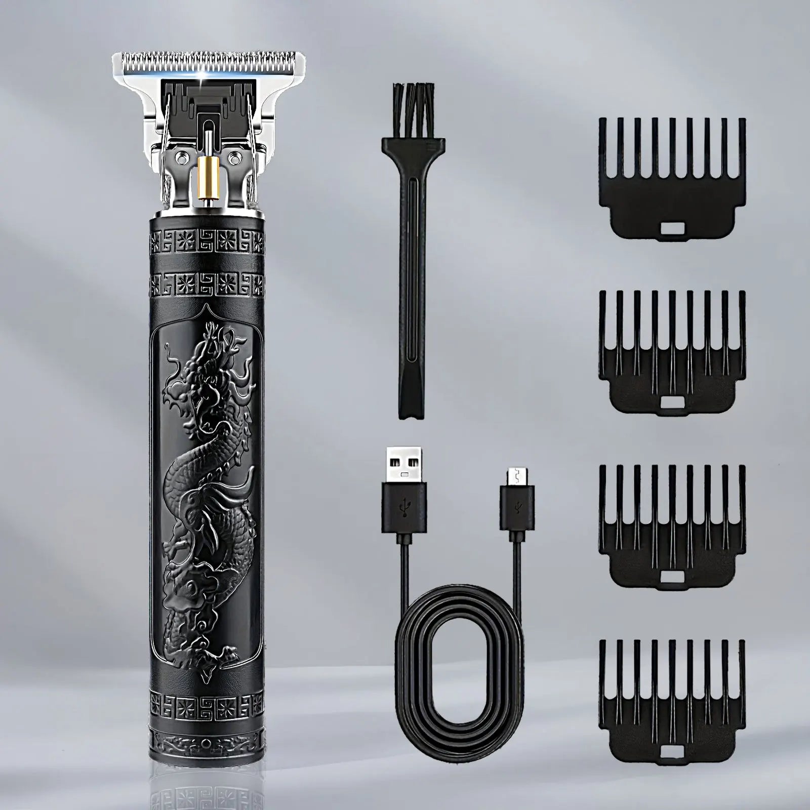 LCD Electric Hair Clipper for Men Oil Shaving Head Pusher Sculpture Shaver Rechargeable Hair Trimmer Hairdressing Set Gifts