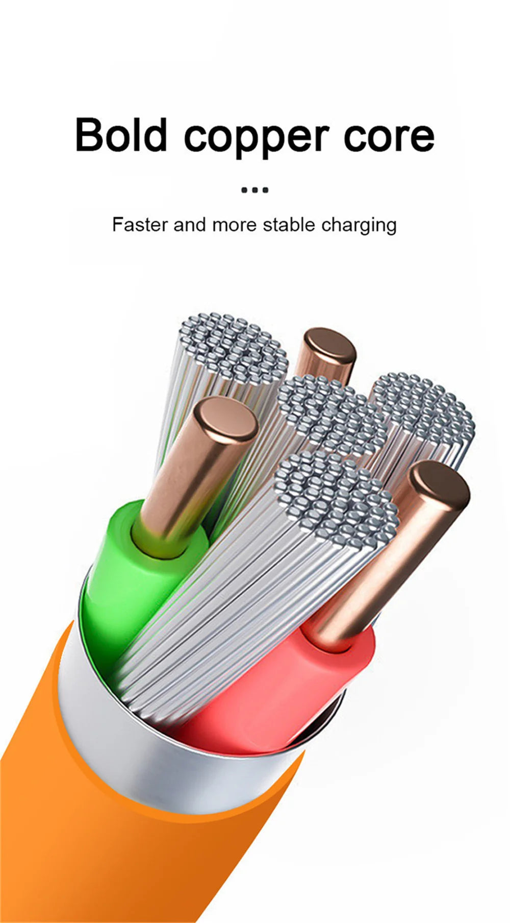 3PCS 120W Super Fast Charge Type-C Liquid Silicone Cable Quick Charge USB C Lines For Xiaomi Huawei Samsung USB Phone Data Wire - Smarsty