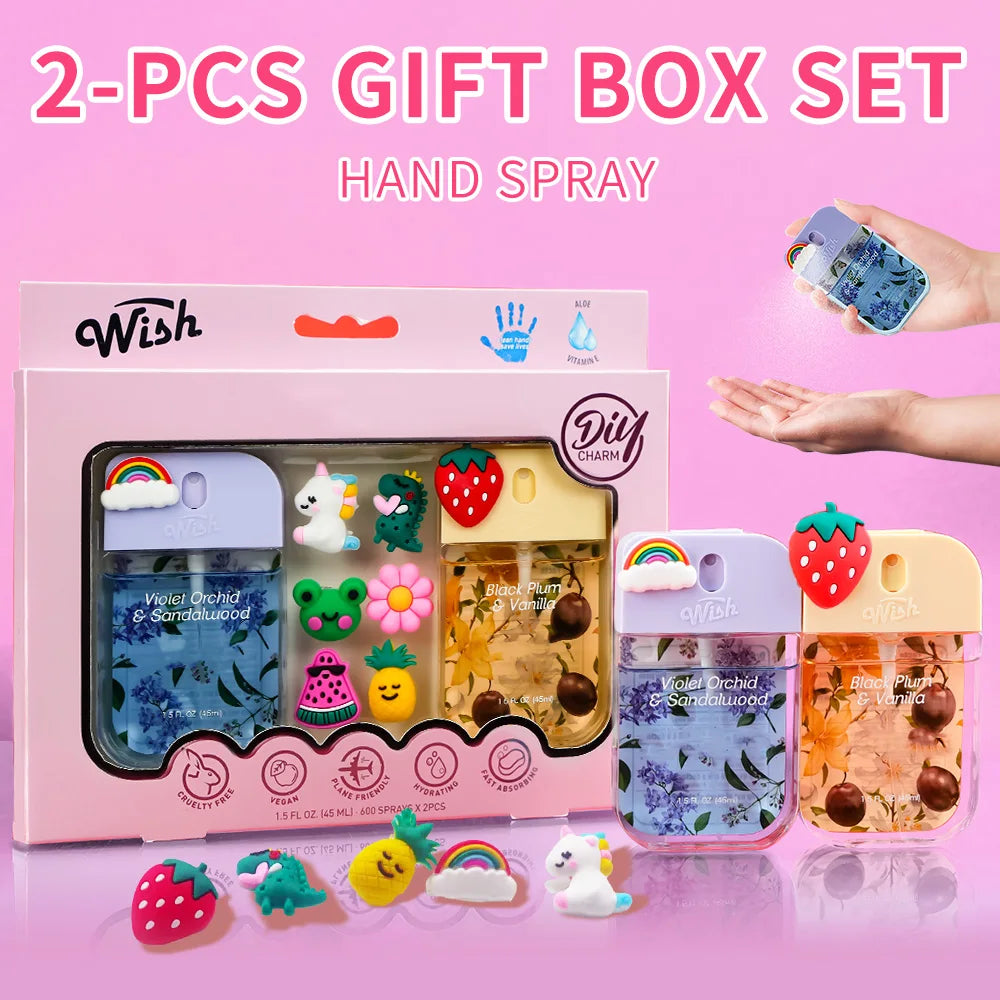 4 Power Spray Moisturizing Hand Sanitizer Spray, Containing Coconut, Watermelon, Sugar, Cucumber, Cherry Blossom And Other Flavo