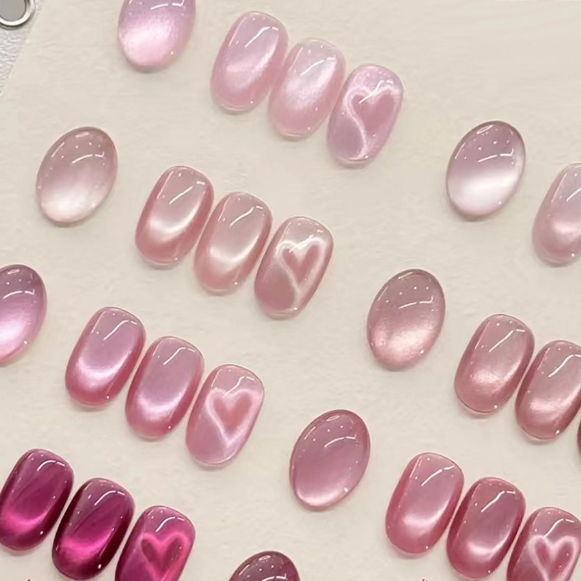 Heart Shaped Cat Eye Nail Magnet Set for DIY Art - Smarsty