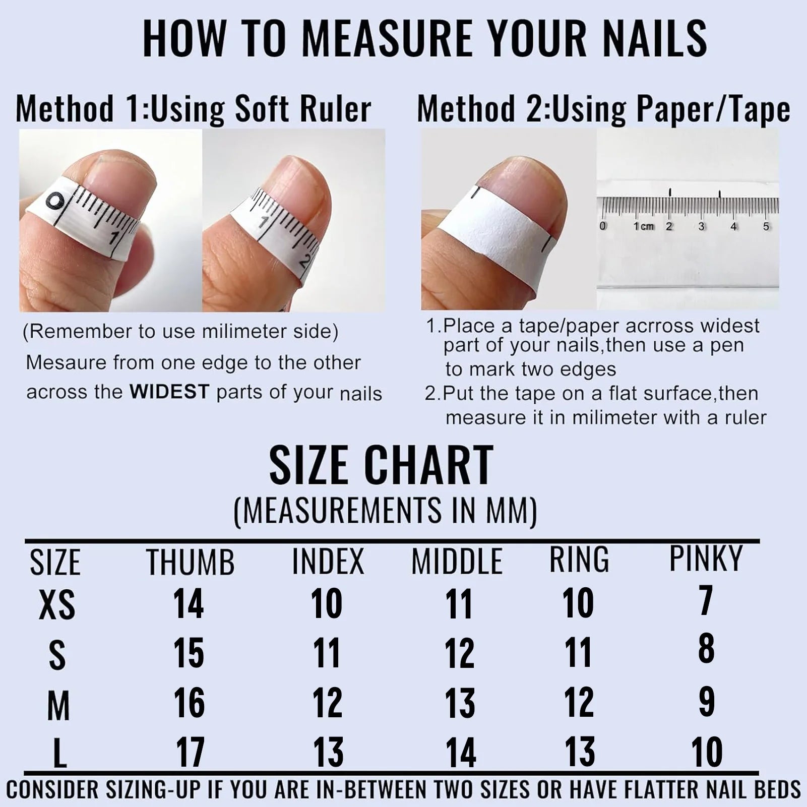 Handmade Press On Nails in Sweet Pink Blue Colors - Smarsty