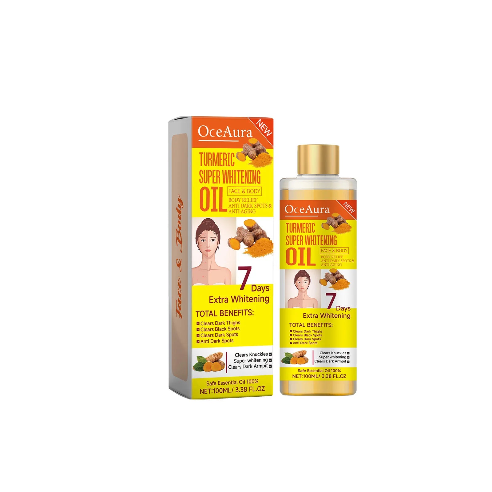 Turmeric Body Lightening Oil for Dry Skin - Smarsty