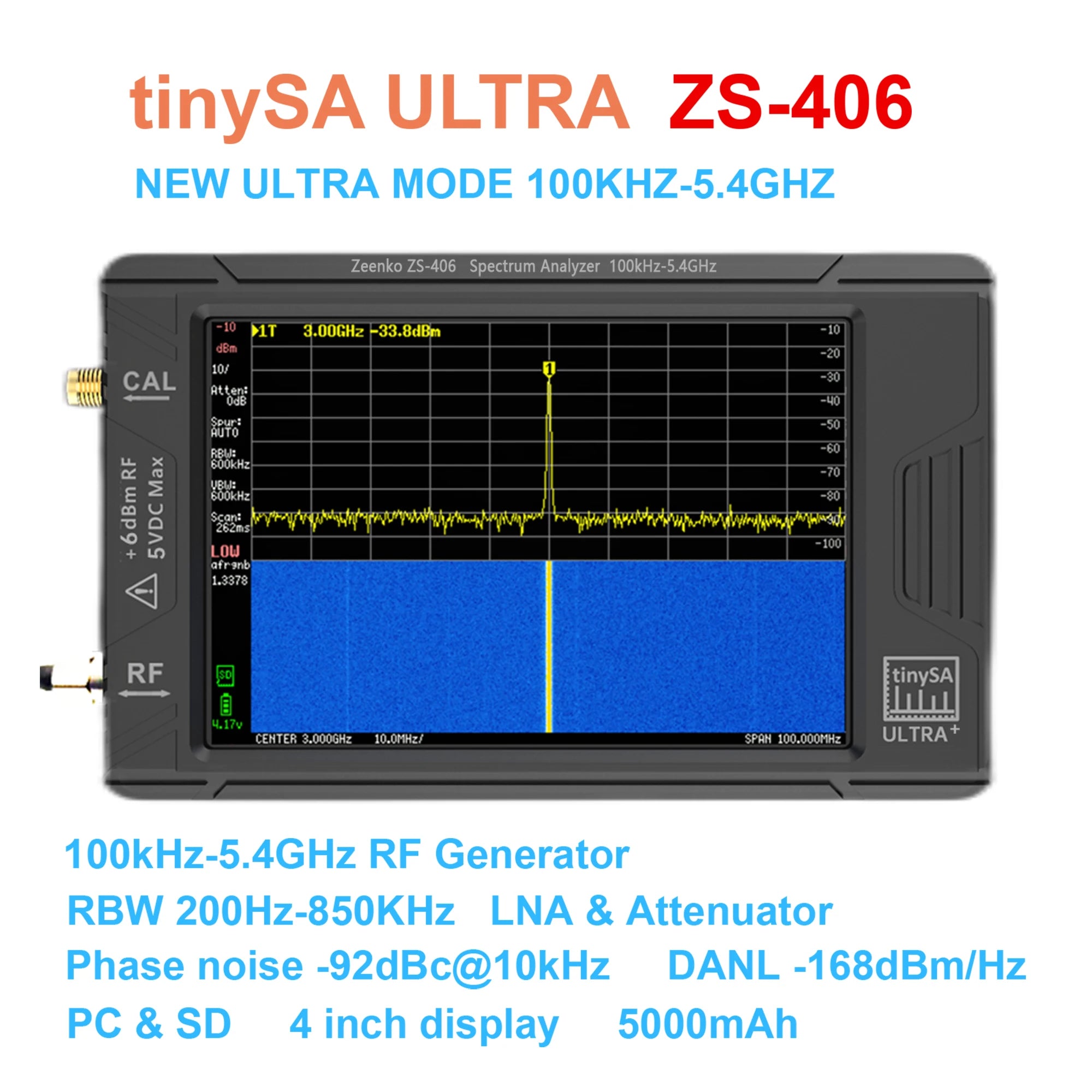 Zeenko ZS-406 Handheld Spectrum Analyzer with 4 Inch Display - Smarsty