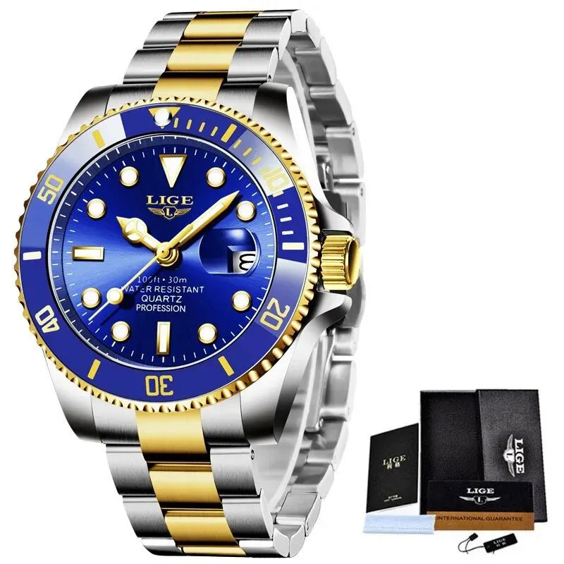 LIGE Luxury Waterproof Diver Watch for Men - Smarsty