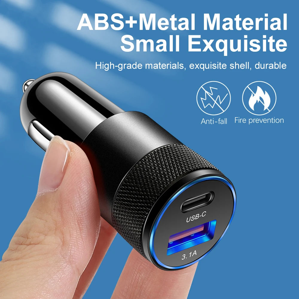 70W USB C PD Automotive Charger Quick Charge 3.0 Fast - Smarsty