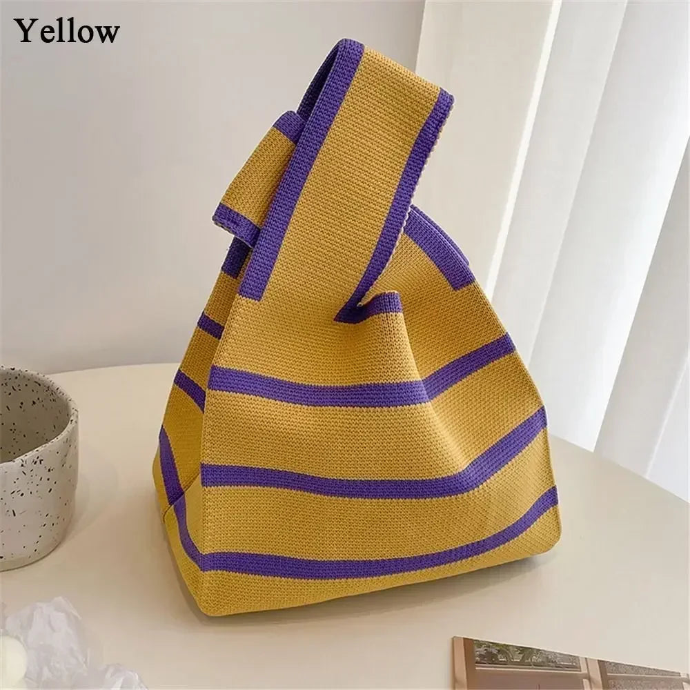 Cat Knit Handbag High Capacity Knot Wrist Bag For Women - Smarsty