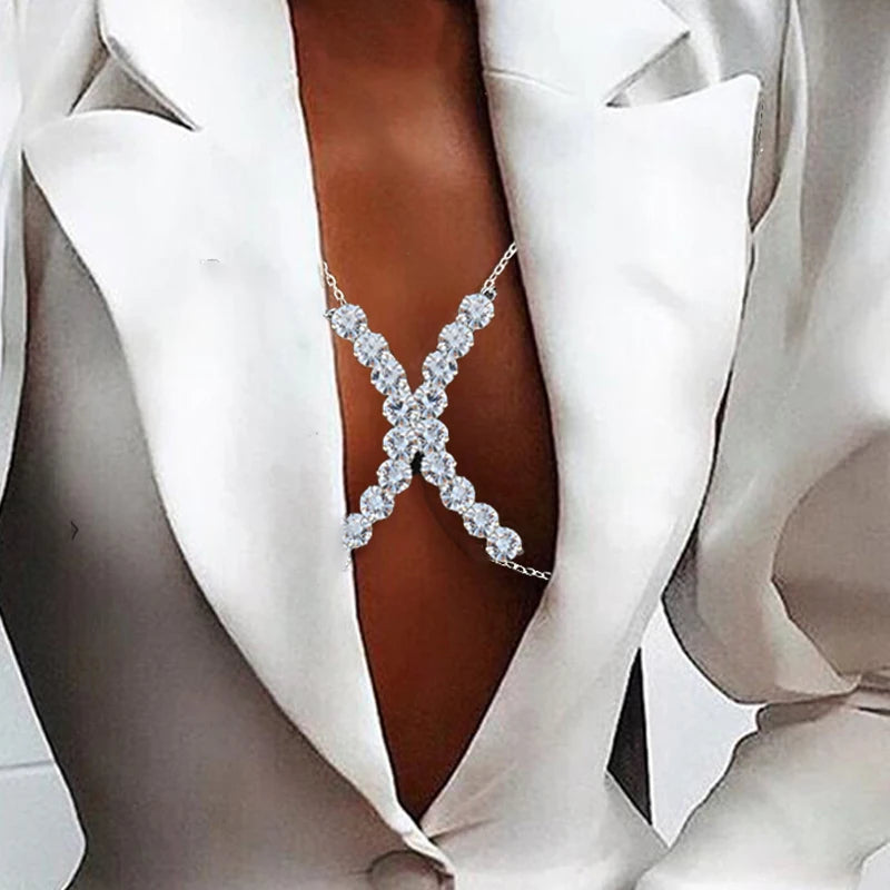 Rhinestone Body Chain Bra Jewelry for Women - Smarsty
