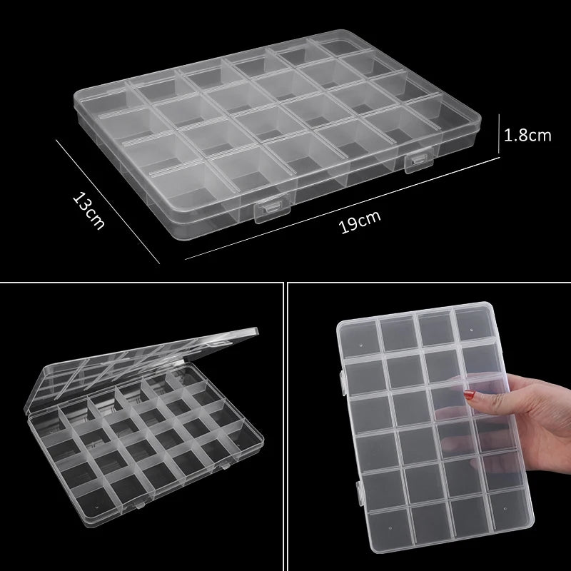 Transparent Jewelry Storage Box with Adjustable Compartments - Smarsty