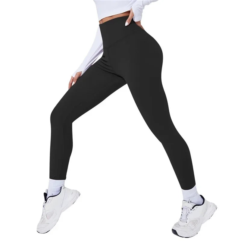 High Waist Yoga Warm Leggins Sports Tights Thermal Woman Running Pants Sexy Butt Lifting Leggings Push Up Panties Gym Fitness - Smarsty