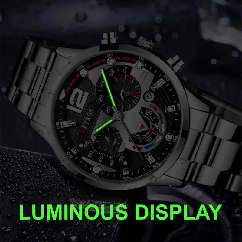Luxury Men's Silver Quartz Watch With Luminous Feature - Smarsty