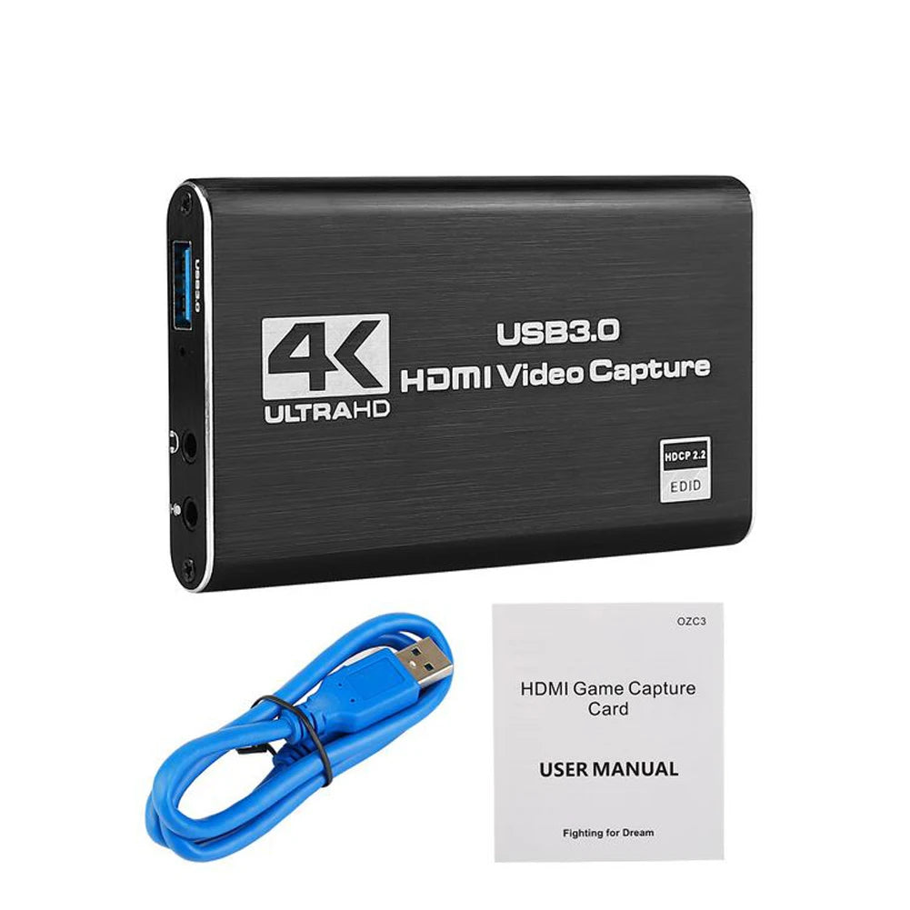USB3.0 Game Capture Device 4K 60HZ HDMI-compatible Screen Recording Card HD HDMI-compatible Recorder for PS4 Game Use