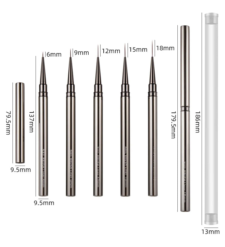 5PCS Nail Art Liner Brushes for Precision Manicure Designs - Smarsty