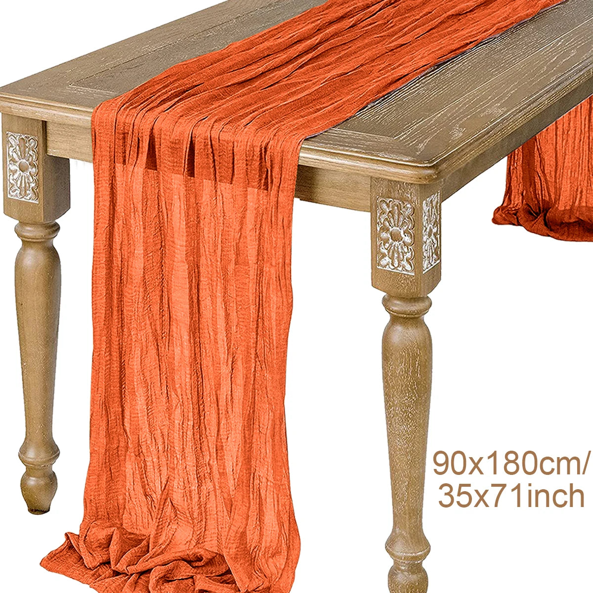 Sage Semi-Sheer Gauze Table Runner for Elegant Dining - Smarsty