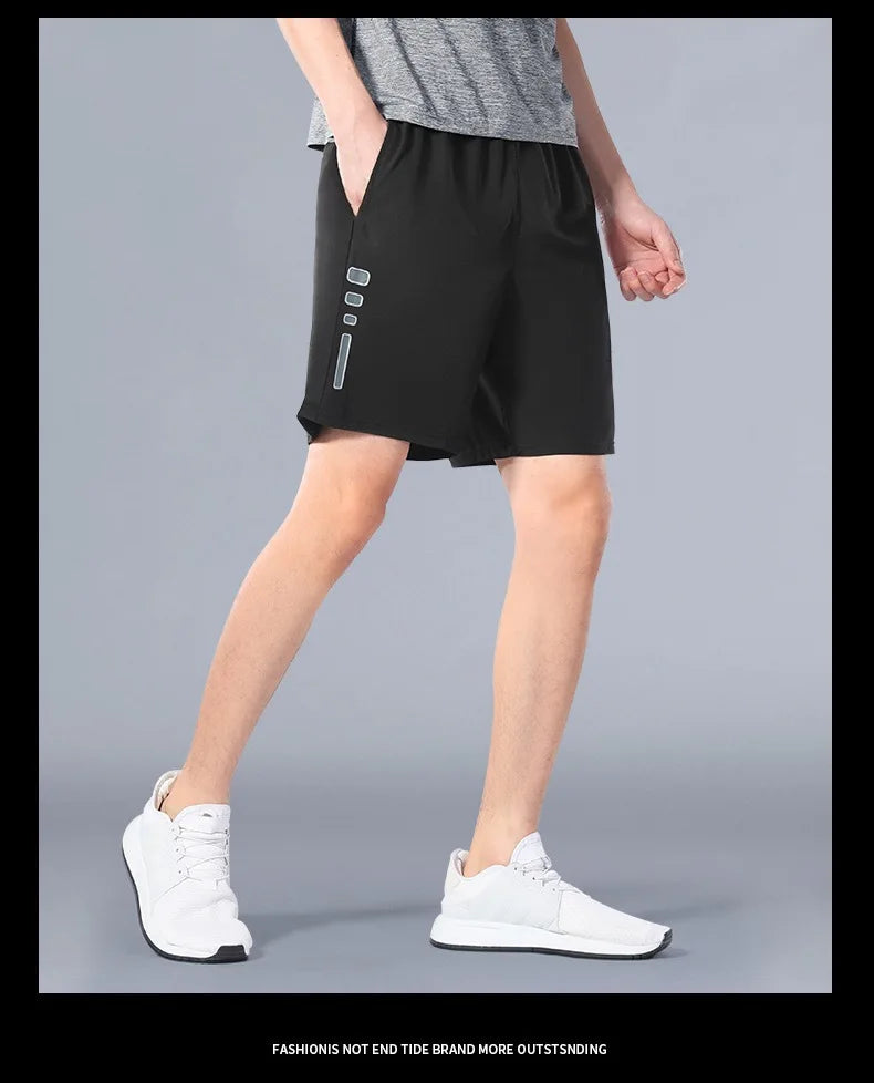 SONECHOKI Running Shorts Men Striped Printing Loose Basketball Sport Gym Breathable Shorts Fitness Training Workout Bottom Male - Smarsty
