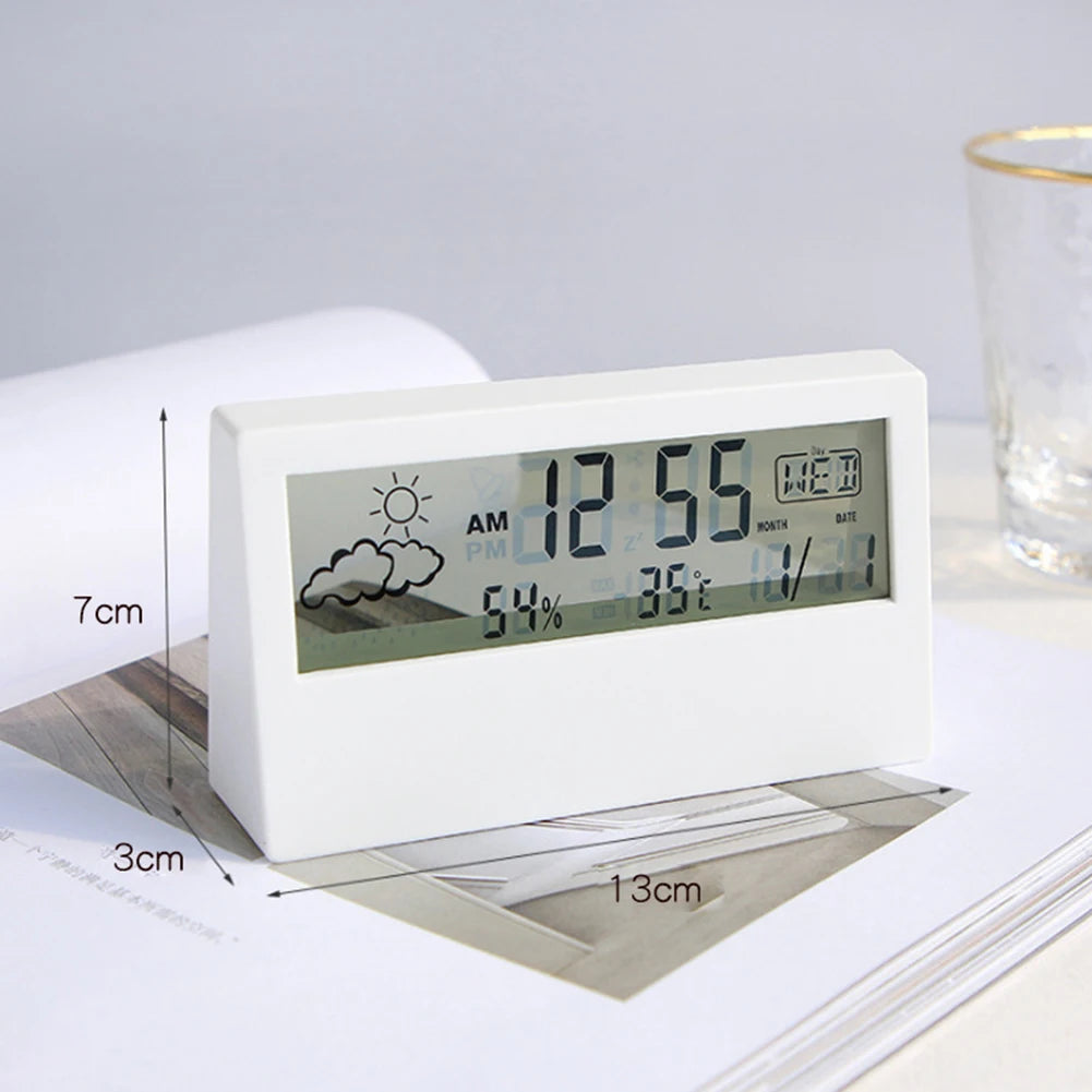 Digital Thermo-Hygrometer Alarm Clock for Home Decor - Smarsty