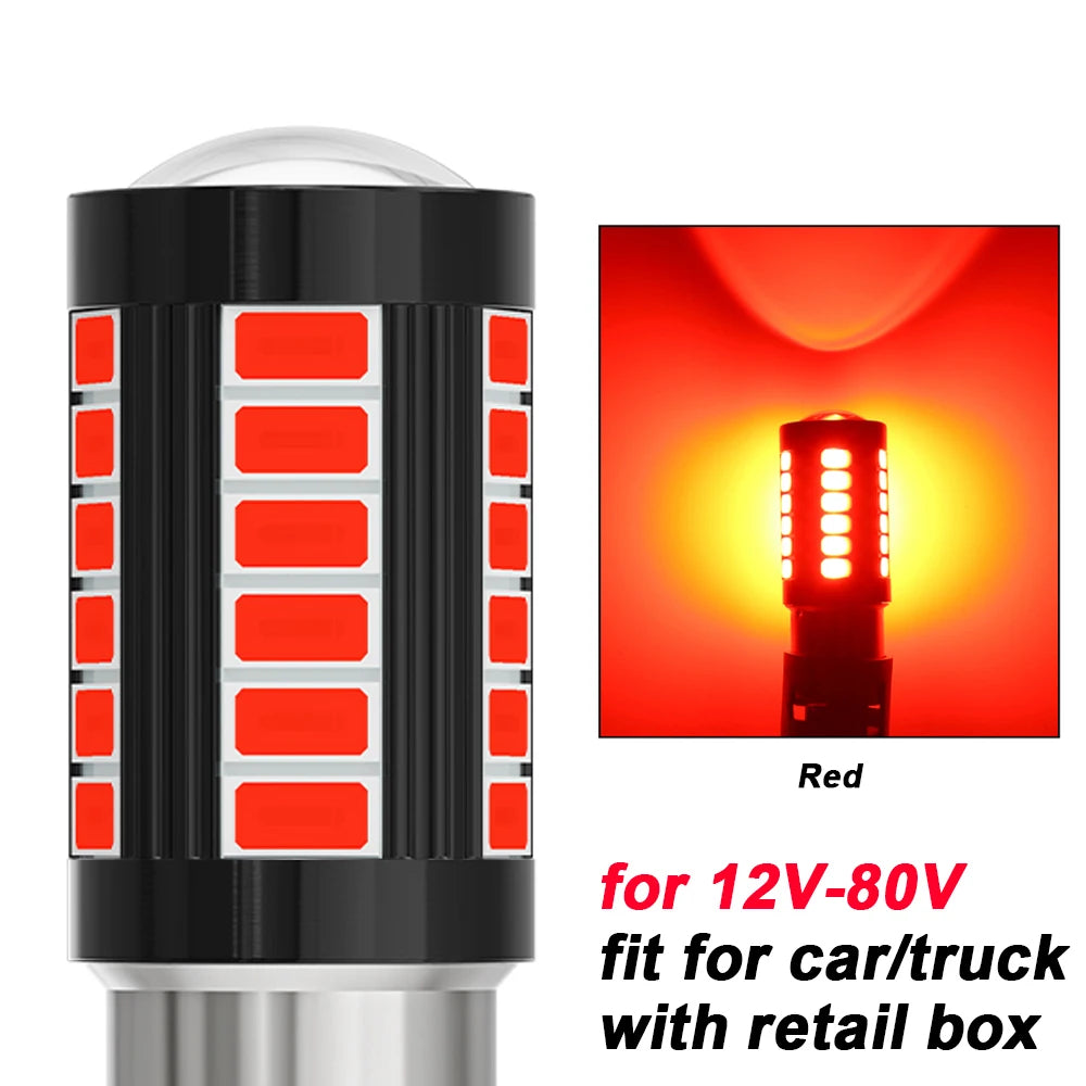 2pcs LED 1156 BA15S P21W 1157 BAU15S PY21W P21/5W BAY15D For Car Truck ATV Light Canbus 5630SMD Turn Signal Lamp DRL Bulb 12V24V - Smarsty