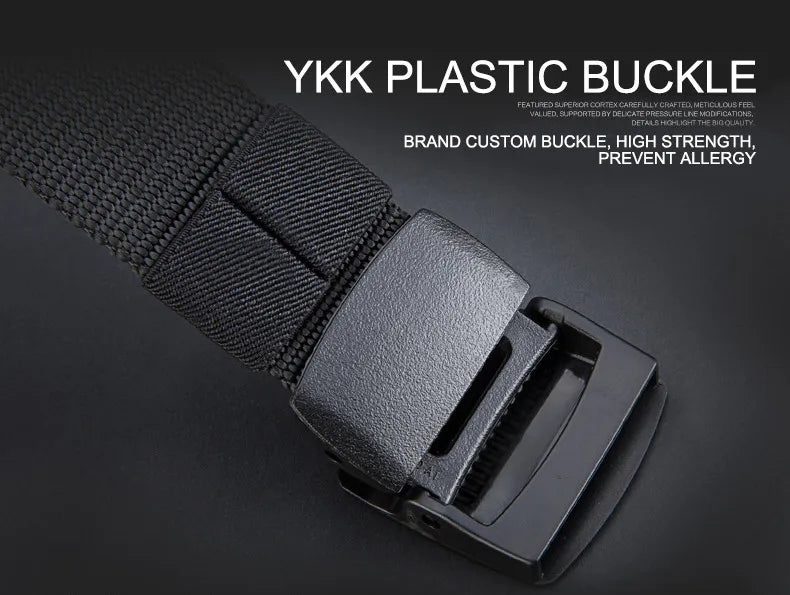 Military Tactical Nylon Belt with Automatic Buckle Durable Outdoor Canvas Belt for Men - Smarsty