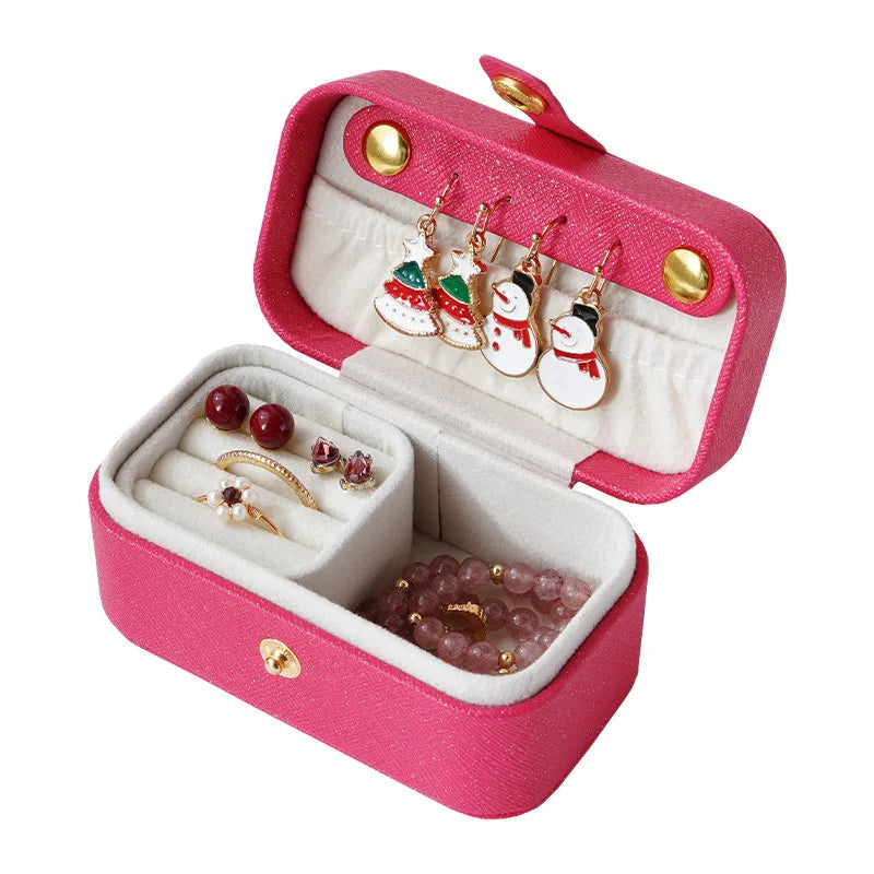 Portable Minimalist Pu Leather Jewelry Box for Travel - Smarsty