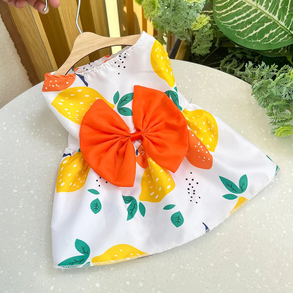 Cute Dog Princess Dress with Bow and Lace - Smarsty