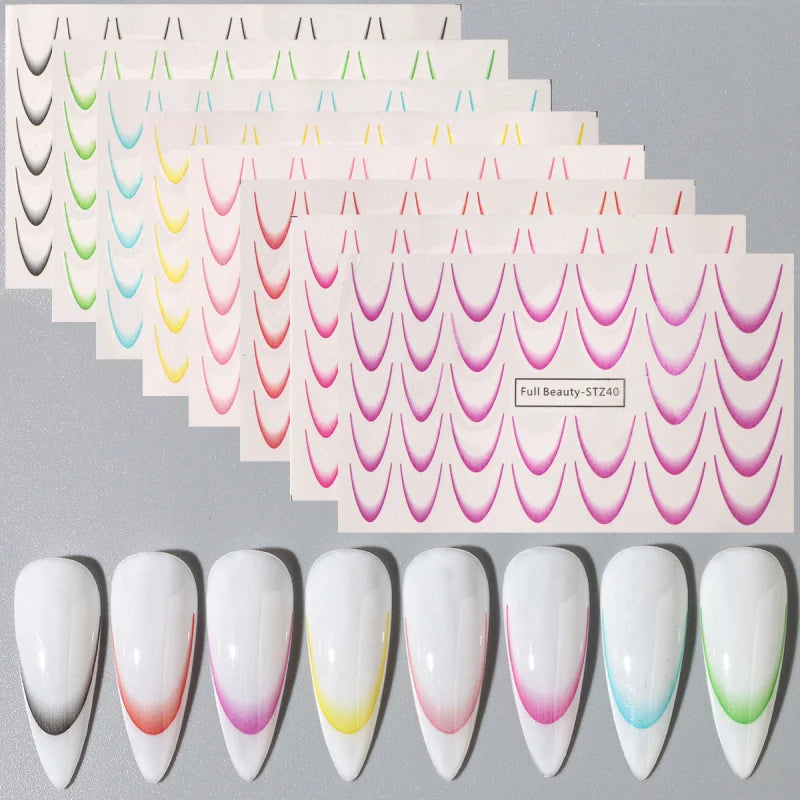 Gradient French Nail Art Stickers for Stunning Ombre Manicures - Smarsty