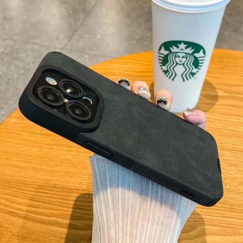 Matte Cortex Leather iPhone Case With Camera Protection - Smarsty