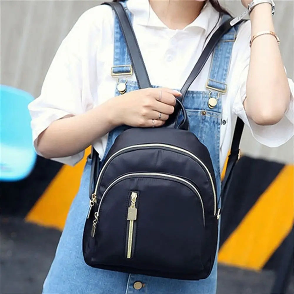 Women's Multi-Function Fashion Girl Oxford Daypack Travel Cute Mini Backpack Men Shoulder Bag Black Purse Hot - Smarsty