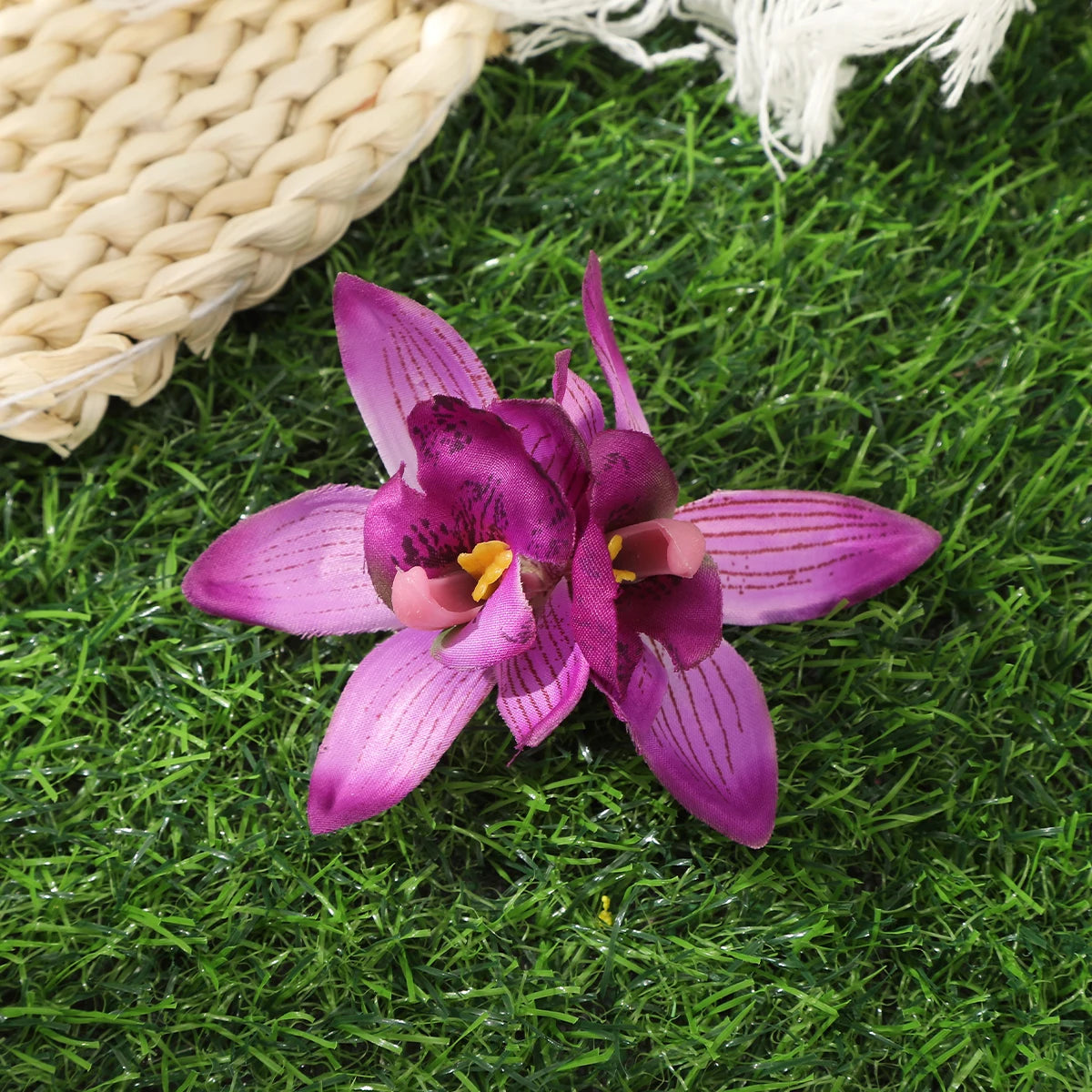 Bohemian Orchid Flower Hair Clips for Weddings - Smarsty