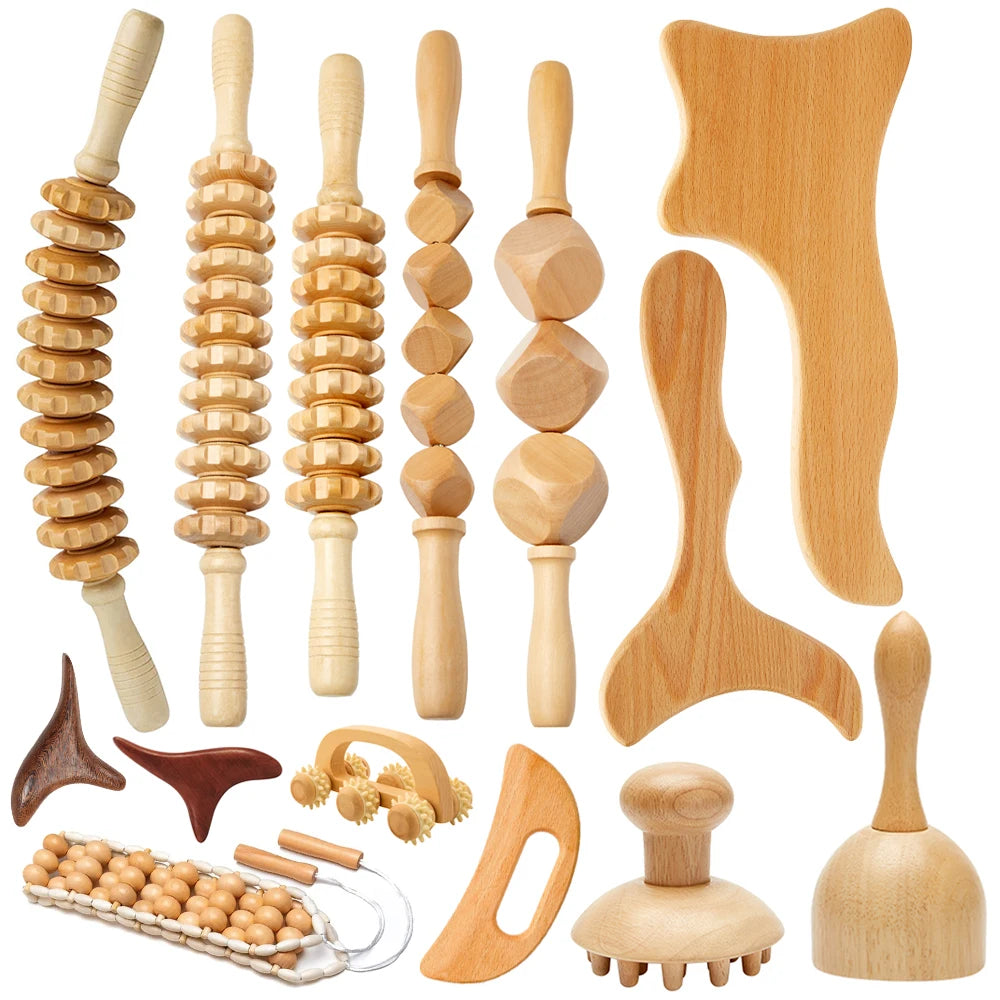 Wooden Lymphatic Drainage Massage Tools for Body Shaping - Smarsty