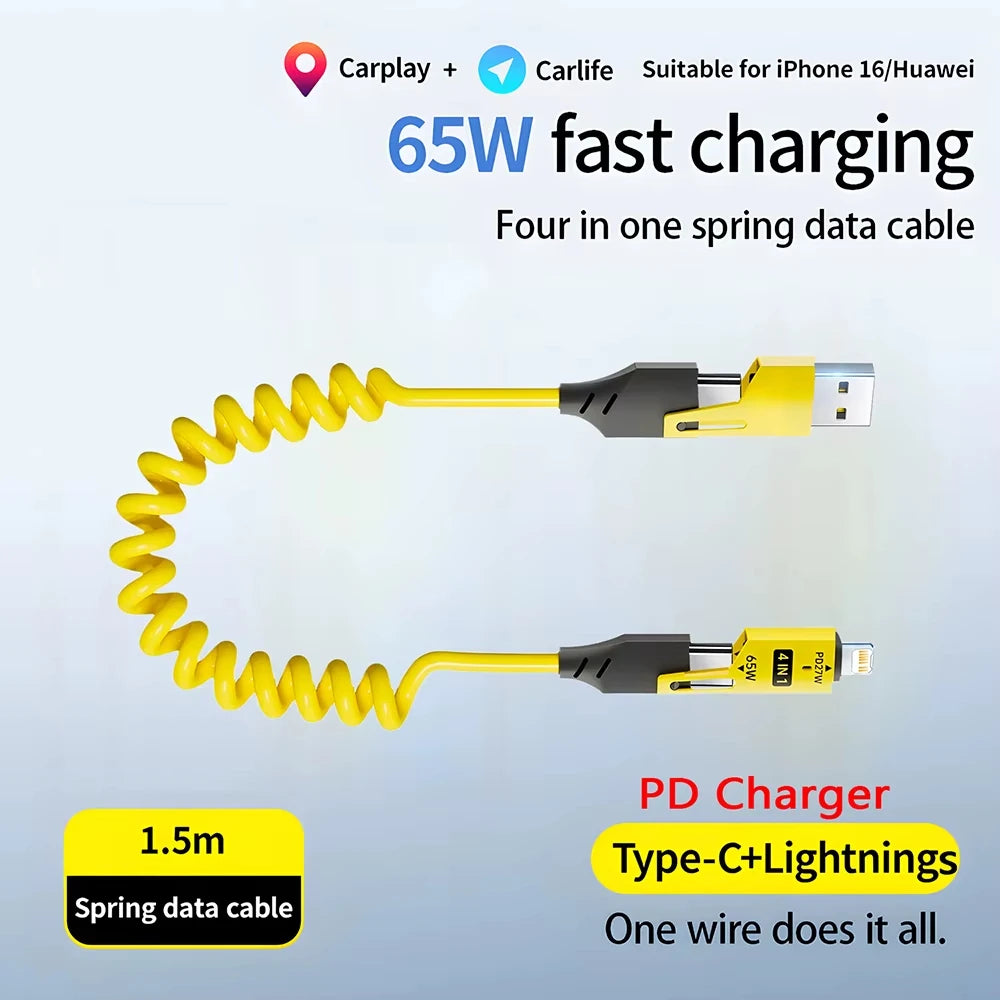 NNBILI 4 in 1 65W Quick Charger Data Cable - Smarsty