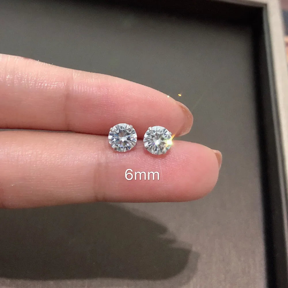 925 Sterling Silver CZ Stud Earrings Tiny Dainty Gift - Smarsty