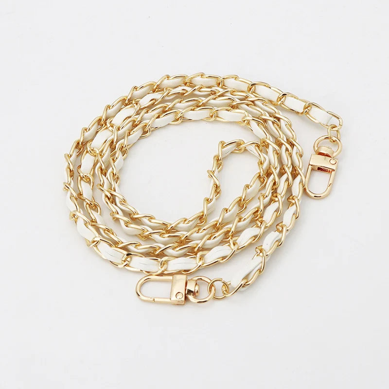 PU Leather Metal Chain Accessories Crossbody Shoulder Portable Wrist Bag Chain Strap Replacement Luggage Accessories Versatile