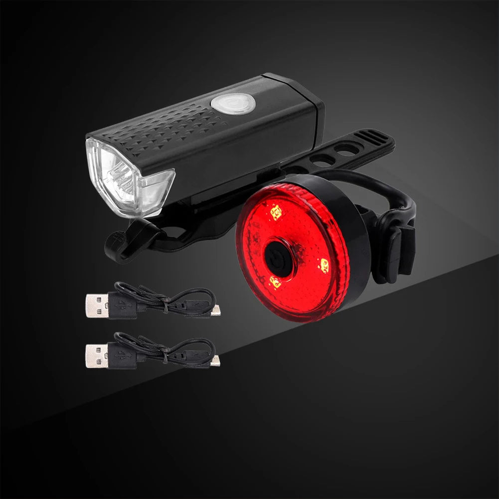 Cycling LED Lantern Bicycle Front Rear Light Set Bike USB Charge Headlight Light MTB Waterproof Taillight Bike Parts Accessories