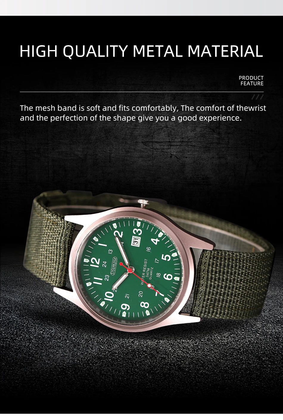 Luxury Mens Luminous Quartz Watch with Calendar - Smarsty