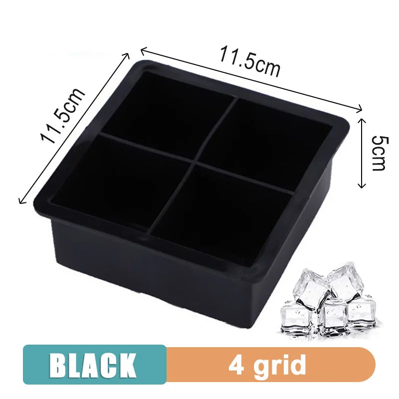 4/6/8/15 Grid Big Ice Tray Mold Giant Jumbo Large Food Grade Silicone Ice Cube Square Tray Mold DIY Ice Maker Ice Cube Tray - Smarsty