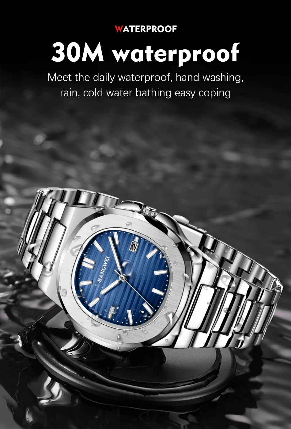 Luxury Waterproof Men's Quartz Watch with Automatic Date - Smarsty