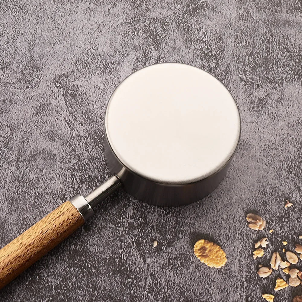 Gold Wooden Handle Stainless Steel Measuring Cups Set - Smarsty