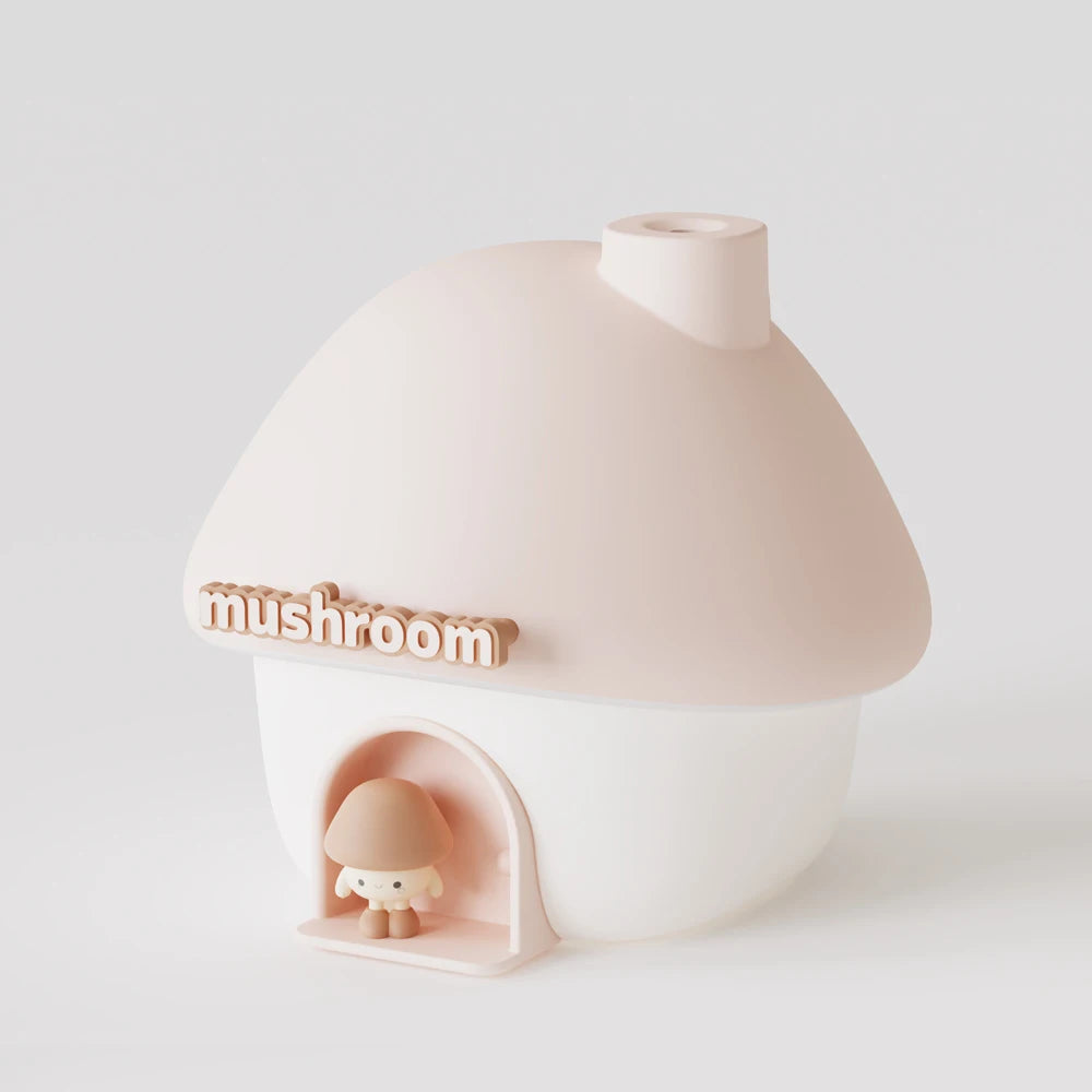 Cartoon Air Humidifier 300ml Mini Essential Oil Aroma Diffusers Colorful Lighting Cute Mushroom House Home Ultrasonic Humidifier - Smarsty