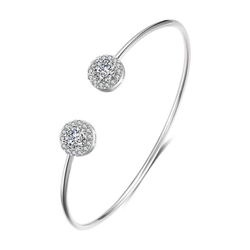 Luxury Gold Cuff Bangles with Cubic Zirconia for Women - Smarsty