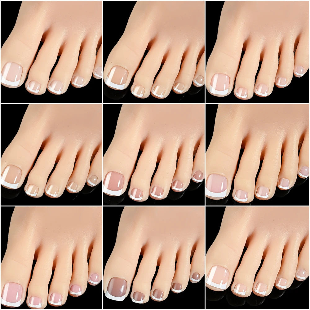 120Pcs French Fake Toenails in 9 Colors for Summer Style - Smarsty