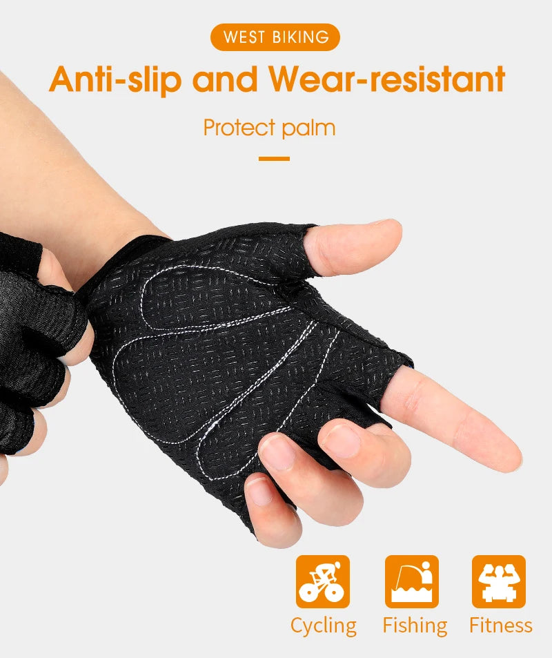 West Biking Full Finger Cycling Gloves Non Slip Silicone Palm - Smarsty
