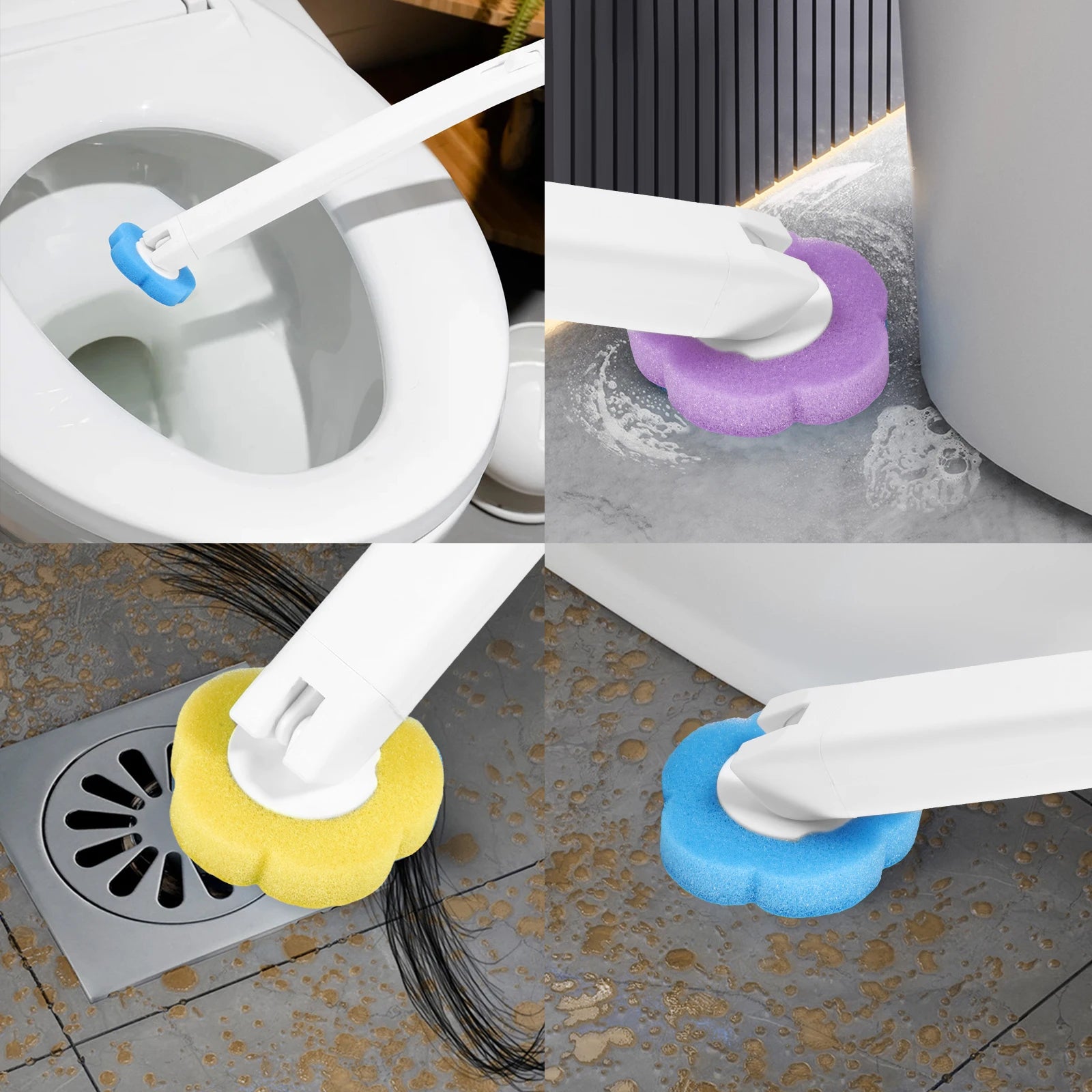 18/36Pcs Toilet Brush With Disposable Replacement Head Kits Upgrade Long Handle Bathroom Cleaning Brush For Home Wc Accessories - Smarsty