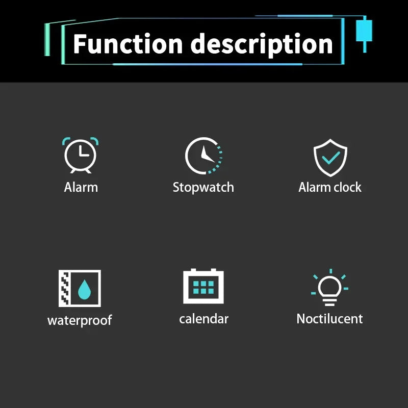 YIKAZE Men's Waterproof Sports Watch with LED Display - Smarsty