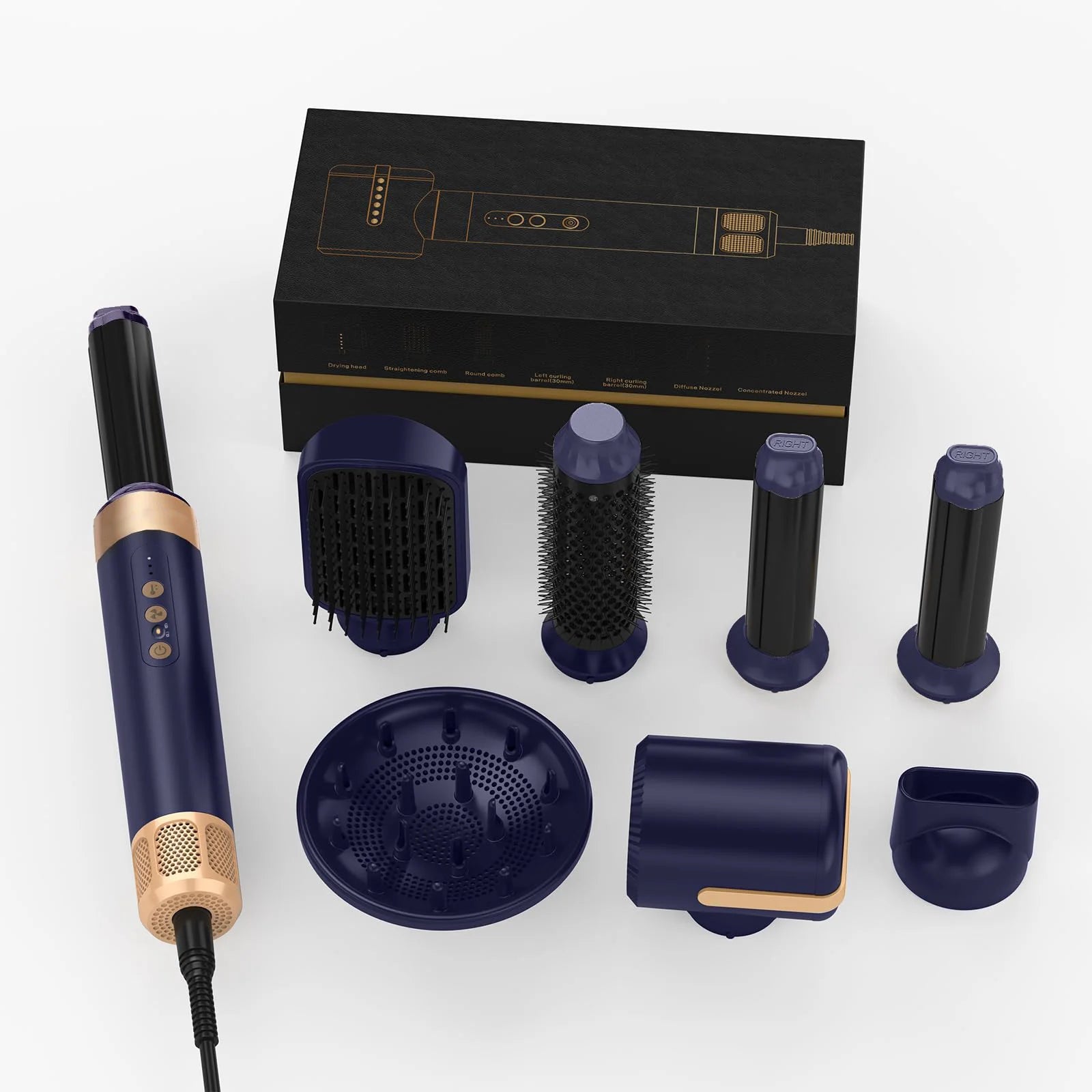 High Speed 7 In 1 Hair Dryer Brush with Diffuser - Smarsty