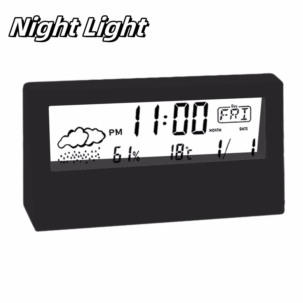 Digital Thermo-Hygrometer Alarm Clock for Home Decor - Smarsty