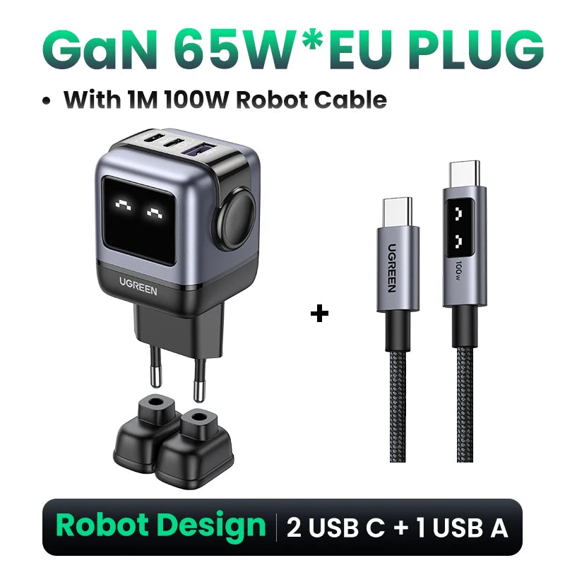 65W GaN Charger With PD3.0 PPS Fast Charge Compact Travel - Smarsty