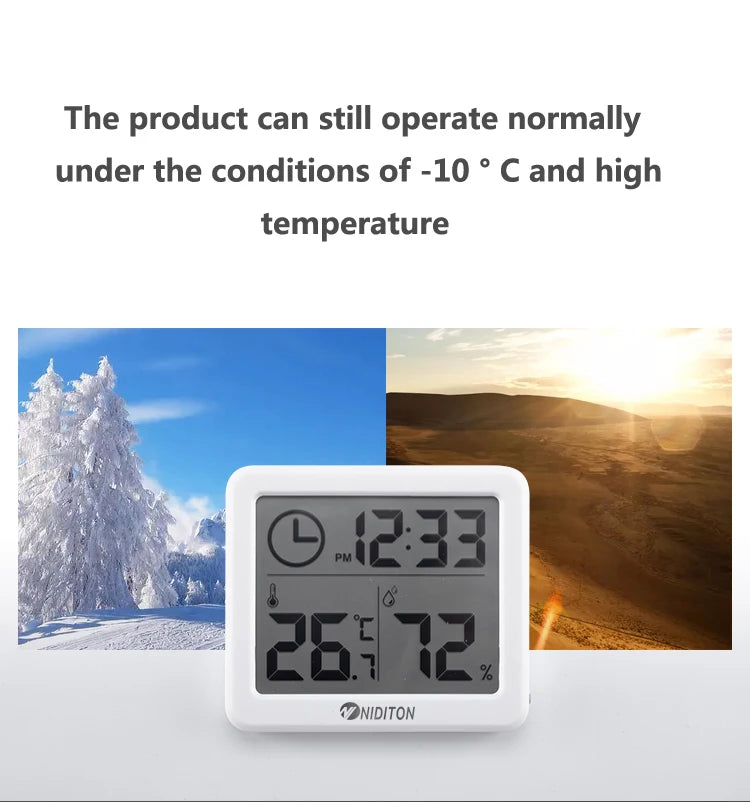 Digital Clock Desk Clock with Temperature and Humidity Display - Smarsty