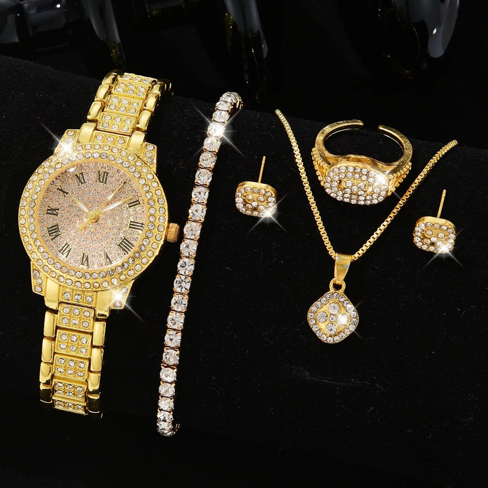 Luxury Silver Women's Quartz Watch Set for Her - Smarsty