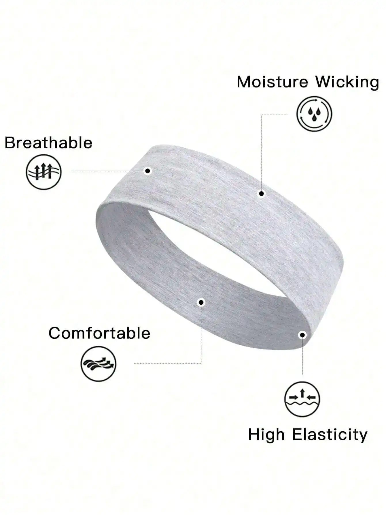 Unisex Sweat Absorbing Sports Headbands 6 Pack Cotton - Smarsty